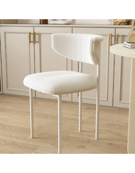 Creamy style minimalist dining chair for small family homes