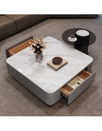 Luxury-lite square modern minimalist living room table