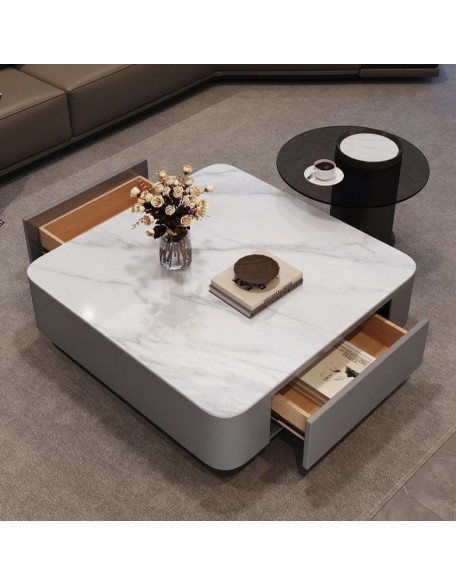 Luxury-lite square modern minimalist living room table