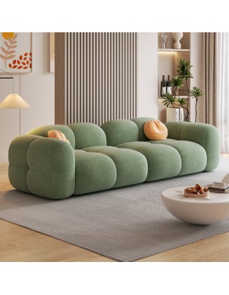 Small-sized rental apartment's living room with jelly sofa