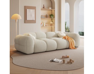 Small-sized rental apartment's living room with jelly sofa