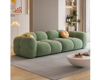 Small-sized rental apartment's living room with jelly sofa